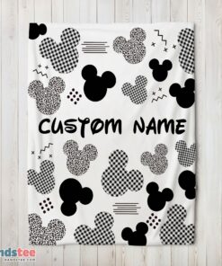 Premium Disney Mickey Logo Texture Blanket Fleece Customized Blanket