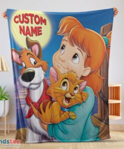 Premium Disney Oliver & Company Jenny Foxworth Oliver Dodger Blanket Fleece Customized Blanket
