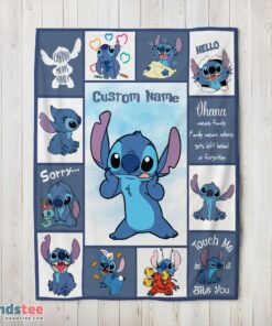 Premium Disney Playful Stitch Collage Blanket Fleece Customized Blanket