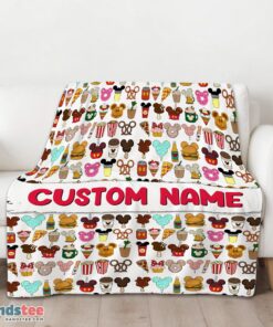 Premium Disney Snack Club Food Pattern Blanket Fleece Customized Blanket - Image 3