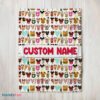 Premium Disney Snack Club Food Pattern Blanket Fleece Customized Blanket