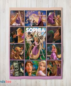 Premium Disney Tangled Collage Blanket Fleece Customized Blanket