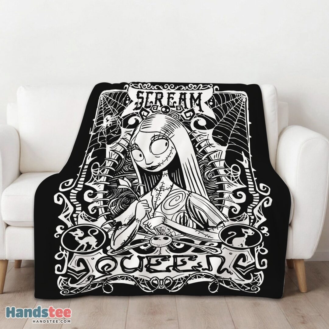premium-disney-the-nightmare-before-christmas-sally-scream-queen-blanket-fleece-customized-blanket-mk-01 Premium Disney The Nightmare Before Christmas Sally Scream Queen Blanket Fleece Customized Blanket - Image 3