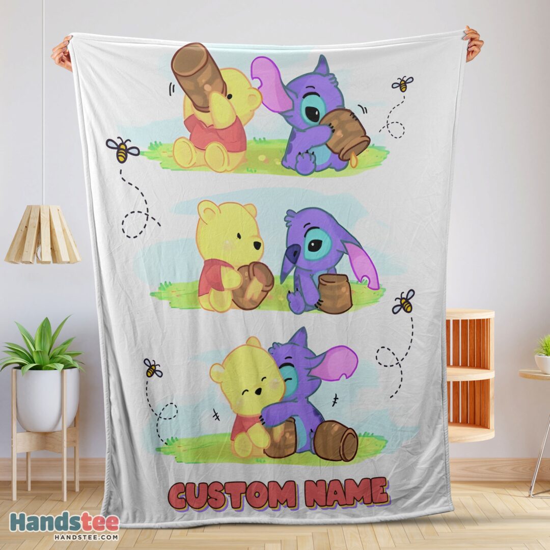 premium-disney-winnie-the-pooh-and-stitch-fleece-blanket-customize-blanket-mk-01-1 Premium Disney Winnie The Pooh And Stitch Fleece Blanket Customize Blanket