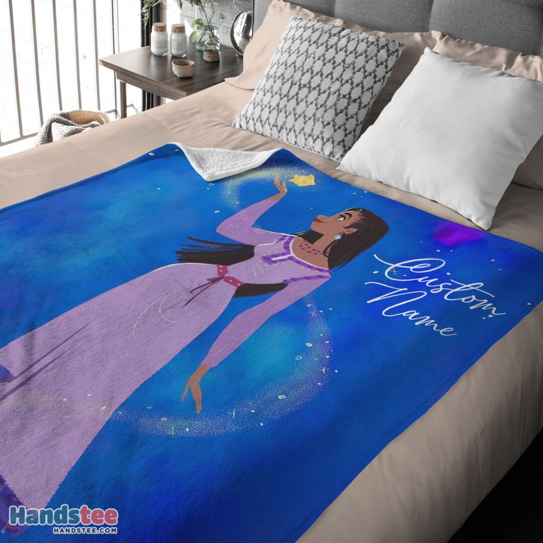 premium-disney-wish-asha-princess-blanket-fleece-customized-blanket-mk-03 Premium Disney Wish Asha Princess Blanket Fleece Customized Blanket - Image 4