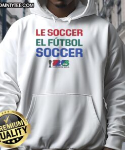 Premium FIFA World Cup 2026 hoodie featuring Mexico and USA soccer designs in vibrant colors for soccer fans.