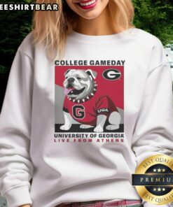 Premium Georgia Bulldogs NFL 2025 College Gameday sweatshirt featuring the team's mascot, perfect for game day in Athens.