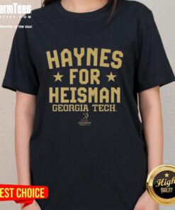 Premium Georgia Tech Yellow Jackets Football ladies tee featuring Haynes King for Heisman design.