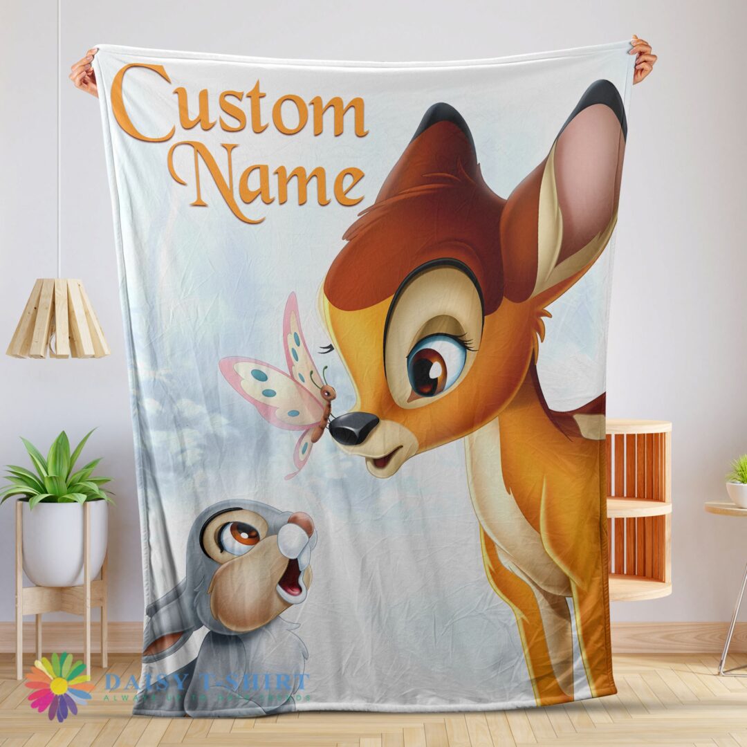 Premium Good Disney Bambi And Thumper Blanket Fleece Customized Blanket