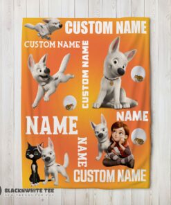 Premium Happy Disney Bolt And Penny Blanket Fleece Customized Blanket