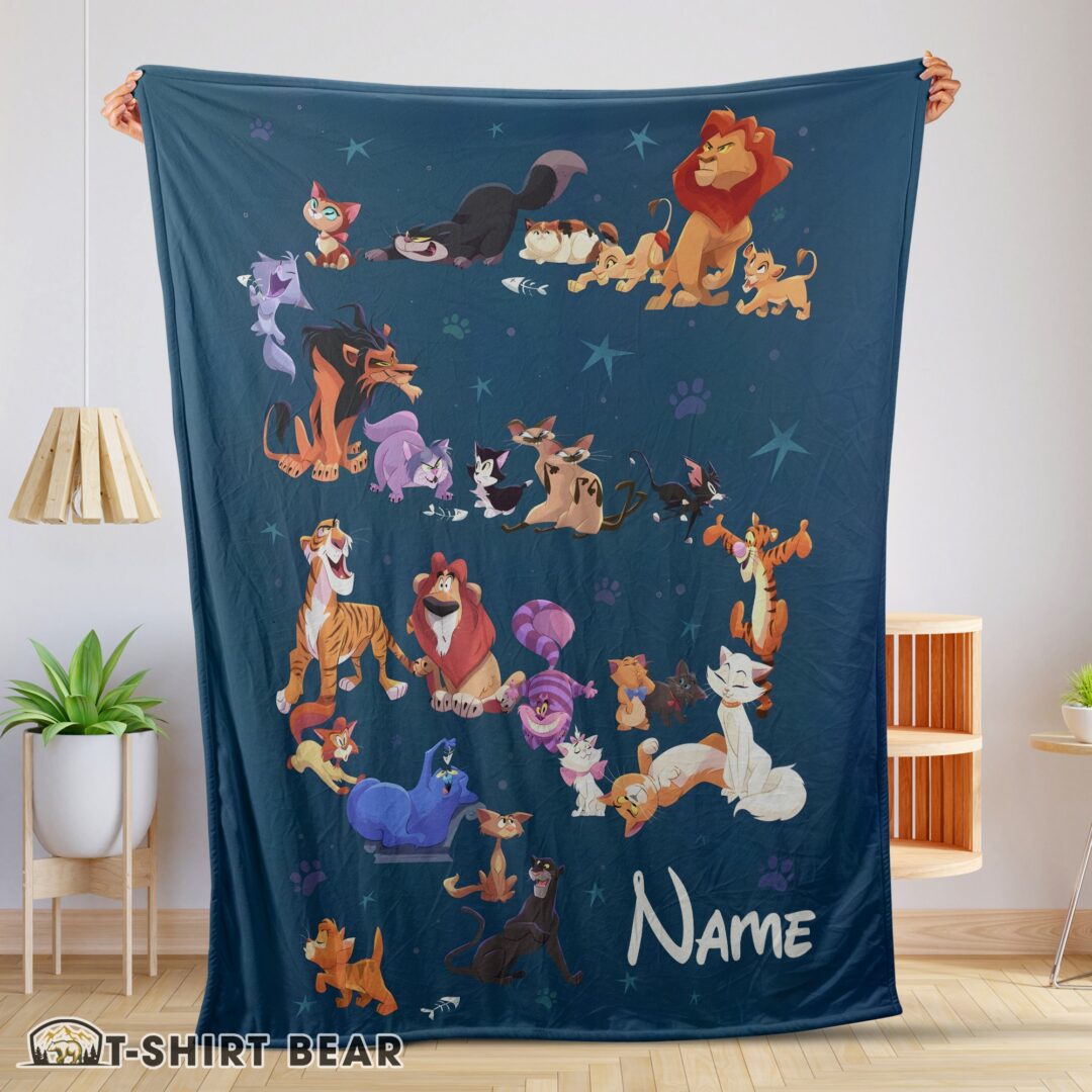 Premium Hot Cute Disney Cartoon All Cats Character Blanket Fleece Customized Blanket-mk-01 (1)