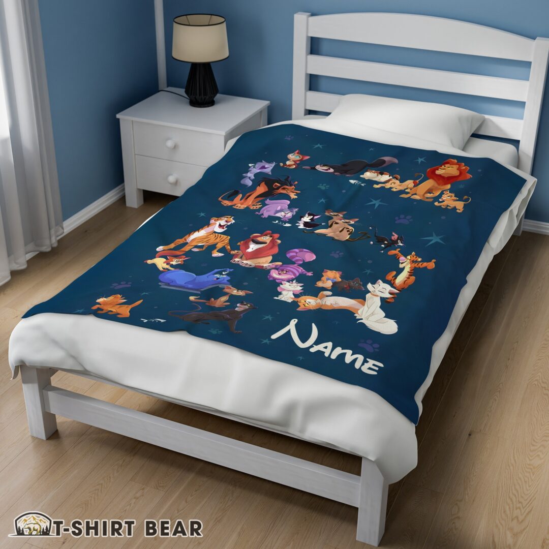 Premium Hot Cute Disney Cartoon All Cats Character Blanket Fleece Customized Blanket-mk-01 (2)
