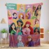 Premium Hot Cute Disney Cartoon All Princess Characters Blanket Fleece Customized Blanket