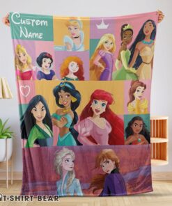 Premium Hot Cute Disney Cartoon All Princess Characters Blanket Fleece Customized Blanket
