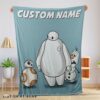 Premium Hot Cute Disney Cartoon Big Hero 6 Baymax With Friends Blanket Fleece Customized Blanket