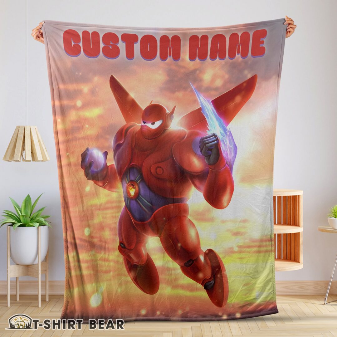 Premium Hot Cute Disney Cartoon Big Hero 6 Red Baymax Blanket