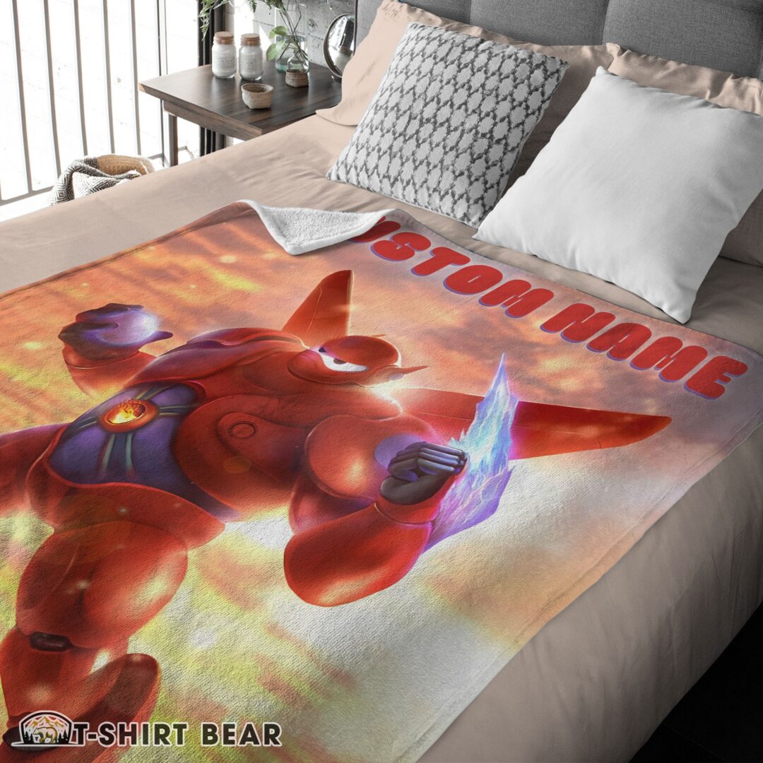 Premium Hot Cute Disney Cartoon Big Hero 6 Red Baymax Blanket