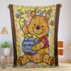 Premium Hot Cute Disney Cartoon Winnie The Pooh With Jars of Honey Blanket Customize Blanket