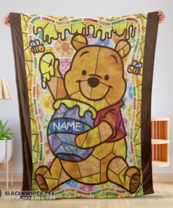 Premium Hot Cute Disney Cartoon Winnie The Pooh With Jars of Honey Blanket Customize Blanket