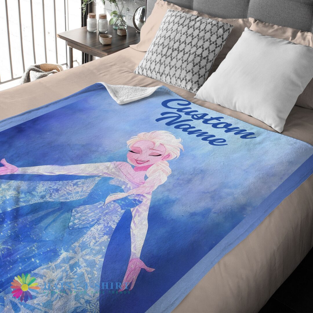 Premium Hot Cute Disney Frozen Magic Elsa Blanket Fleece Customized Blanket