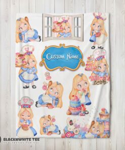 Premium Hot Disney Alice Baking Alice In Wonderland Cake Blanket Fleece Customized Blanket