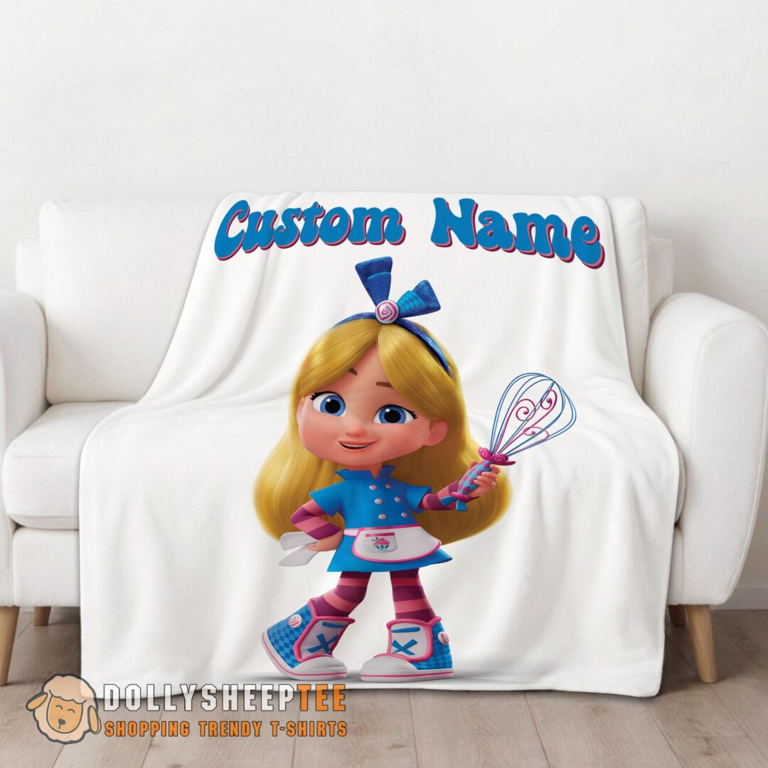 Premium Hot Disney Alice's Wonderland Bakery Blanket Fleece Customized Blanket