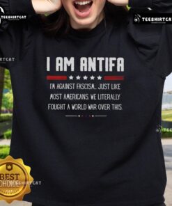 Alt Text: Premium I Am Antifa sweatshirt, highlighting anti-fascism stance, popular among Americans who value democracy.