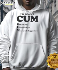 Premium I'm Gonna Cum 2025 Hoodie in black, featuring bold graphic design and comfortable fit for casual wear.