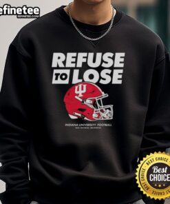 Premium Indiana Hoosiers Football Refuse To Lose Helmet Sweatshirt in red, perfect for fans showing team spirit.