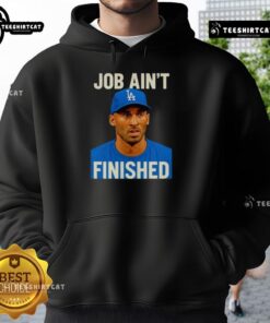 Alt Text: Premium Kobe Bryant Job Ain't Finished Hoodie featuring bold graphics and a comfortable design for basketball fans.