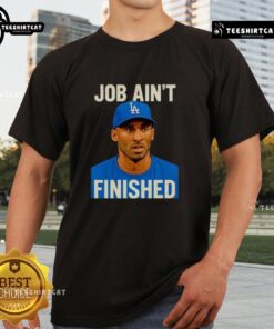 Premium Kobe Bryant 'Job Ain't Finished' T-Shirt showcasing iconic design and tribute to basketball legend.