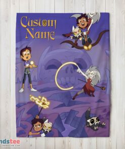 Premium Luz Noceda With King And Eda Clawthorne The Owl House Blanket Fleece Customized Blanket