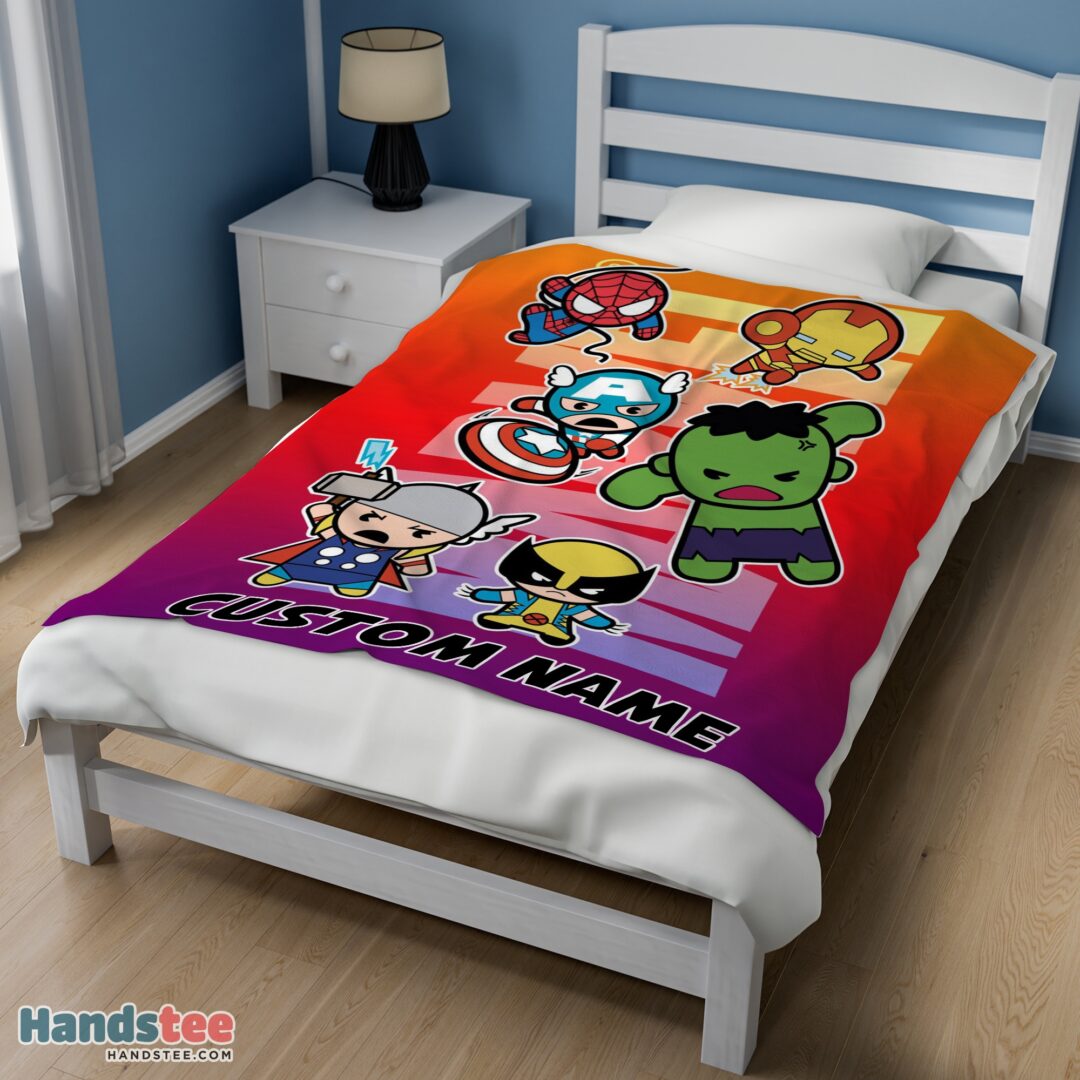 premium-marvel-superhero-avengers-skull-friends-birthday-cute-blanket-fleece-customized-blanket-mk-02 Premium Marvel SuperHero Avengers Skull Friends Birthday Cute Blanket Fleece Customized Blanket - Image 3