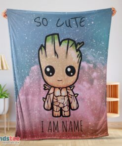 Premium Marvel SuperHero Baby Groot And Friends Birthday Cute Blanket Fleece Customized Blanket