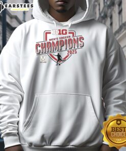 Premium Maryland Terrapins 2025 Big Ten Men's Soccer Champions Hoodie in vibrant colors, showcasing team pride and style.