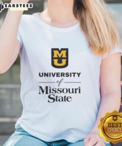 Premium MU University Missouri State ladies tee in navy blue, showcasing school spirit and stylish comfort.