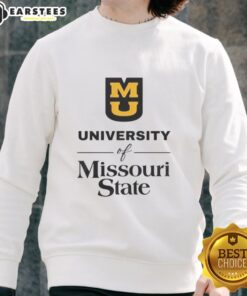 Premium MU University Missouri State sweatshirt in navy blue with bold logo, perfect for college fans and casual wear.