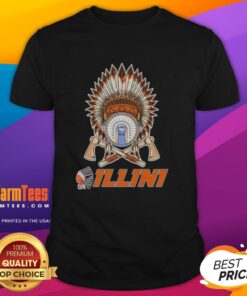 Alt Text: Premium Native American X Illinois Fighting Illini graphic T-shirt featuring vibrant design and comfortable fit.