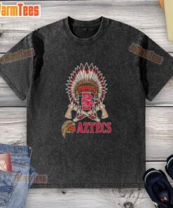 Premium Native American X San Diego State Aztecs graphic washed t-shirt featuring vibrant colors and a stylish design.