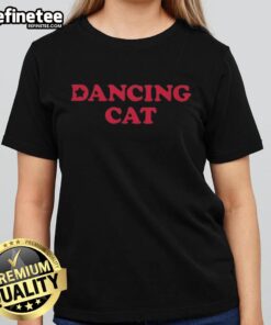 Premium NCT Wish Dancing Cat Ladies Tee featuring a playful design with a dancing cat, perfect for cat lovers.