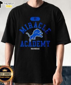Premium NFL Detroit Lions Miracle Academy Nahmias T-Shirt featuring vibrant team colors and logo for fans.