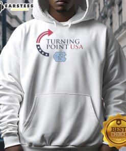 Premium North Carolina Tar Heels X Freedom Turning Point USA Charlie Kirk Hoodie in navy blue, showcasing team spirit.