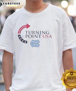 Alt Text: Premium North Carolina Tar Heels X Freedom Turning Point USA Charlie Kirk T-Shirt featuring vibrant team colors and logo.