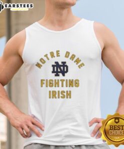 Premium Notre Dame Fighting Irish tank top featuring vibrant team colors and logo, perfect for game day and fans.