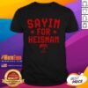 Premium Ohio State Buckeyes Football Julian Sayin For Heisman T-Shirt featuring vibrant team colors and bold graphics.
