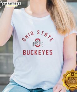Premium Ohio State Buckeyes ladies tee featuring vibrant team colors and a comfortable fit for female fans.