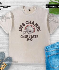 Premium Ohio State National Champs 1968 9-0 washed t-shirt featuring retro design and comfortable fit for fans.