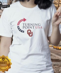 Premium Oklahoma Sooners X Freedom Turning Point USA Charlie Kirk ladies tee, featuring a stylish design for fans.