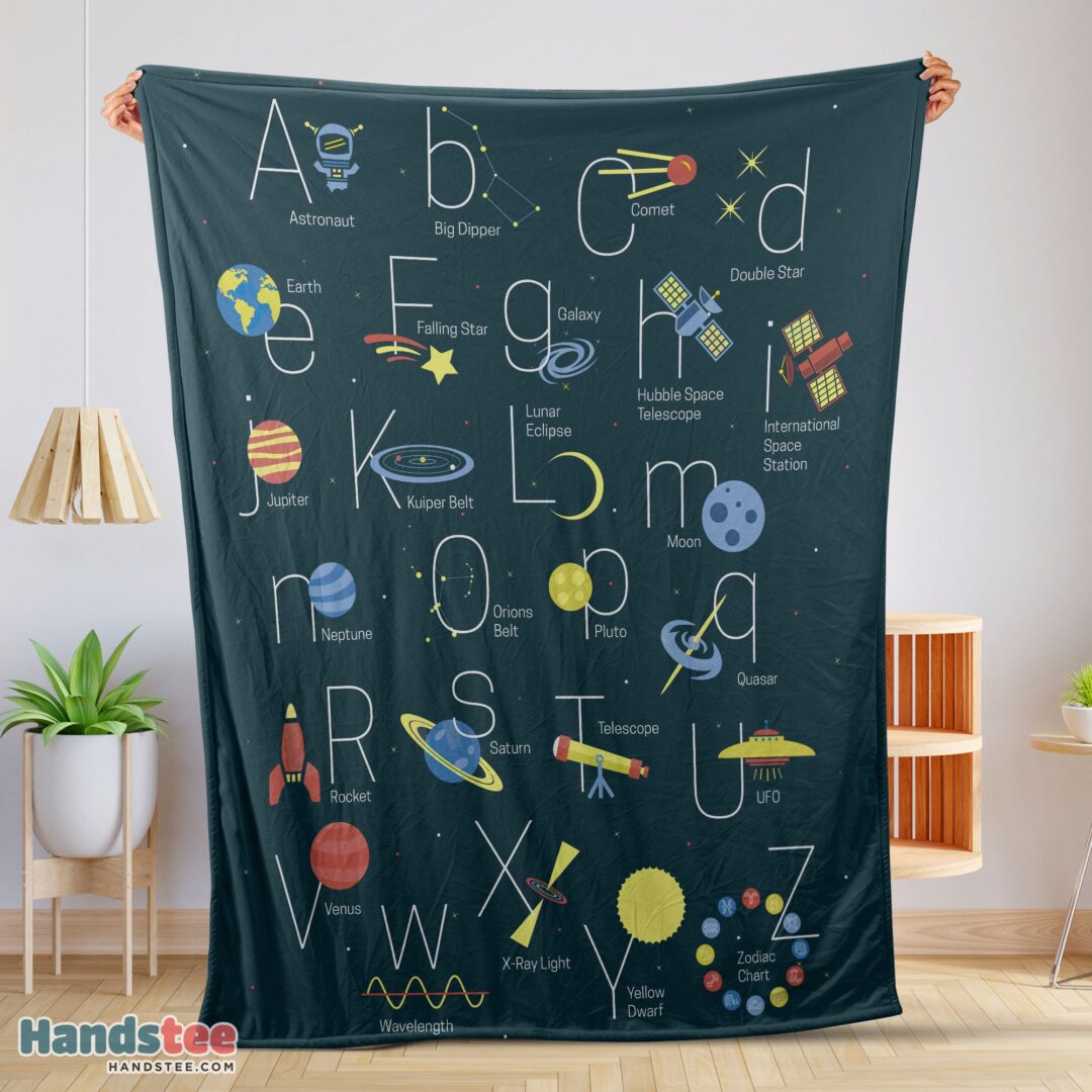 premium-outer-space-alphabet-poster-cute-a-to-z-astronomy-fleece-blanket-mk-01 Premium Outer Space Alphabet Poster Cute A To Z Astronomy Fleece Blanket
