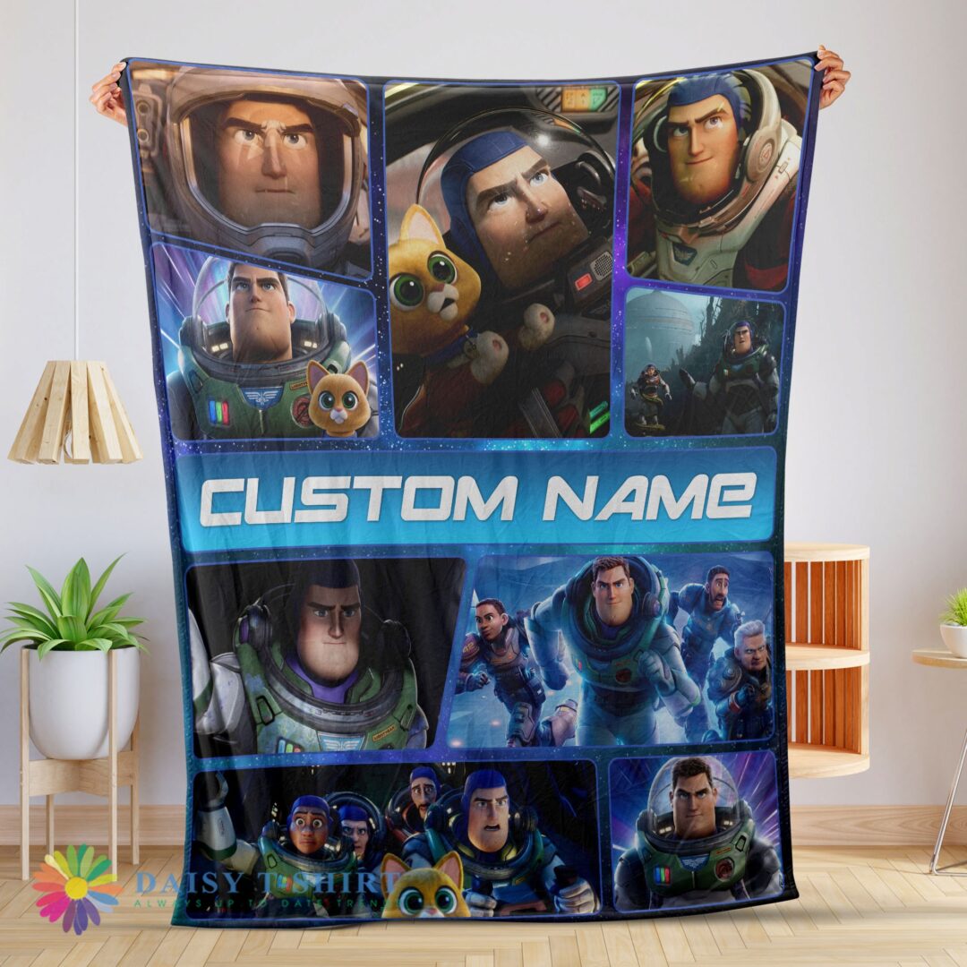 Premium Pefect Disney Buzz Lightyear Collage Fleece Customized Blanket